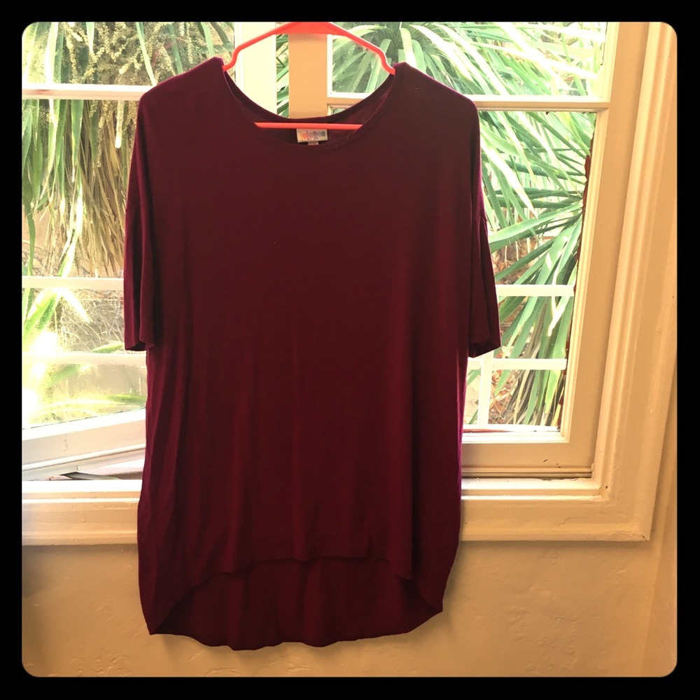 XXS Lularoe Irma tunic burgundy color